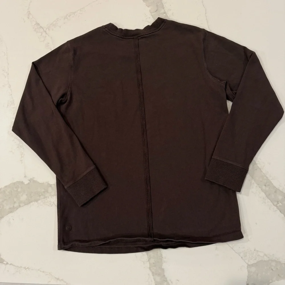 Lululemon All Yours Heavyweight Long Sleeve Shirt Women’s Size 4 Chocolate Brown - Picture 5 of 7